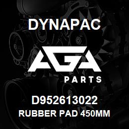 D952613022 Dynapac RUBBER PAD 450MM | AGA Parts