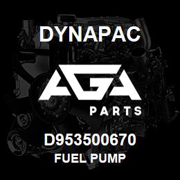 D953500670 Dynapac FUEL PUMP | AGA Parts