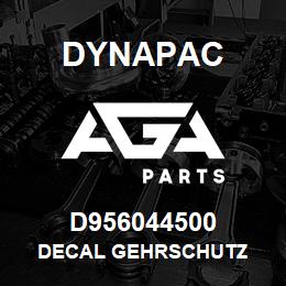 D956044500 Dynapac DECAL GEHRSCHUTZ | AGA Parts