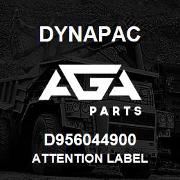 D956044900 Dynapac ATTENTION LABEL | AGA Parts