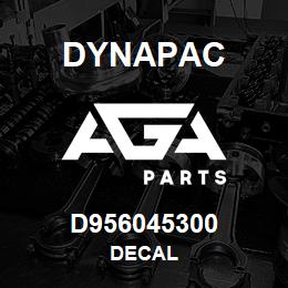 D956045300 Dynapac DECAL | AGA Parts