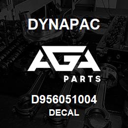 D956051004 Dynapac DECAL | AGA Parts