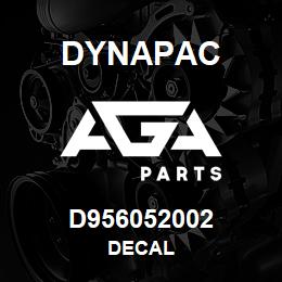 D956052002 Dynapac DECAL | AGA Parts