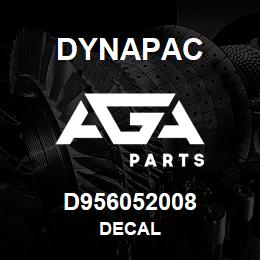 D956052008 Dynapac DECAL | AGA Parts