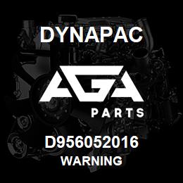 D956052016 Dynapac WARNING | AGA Parts