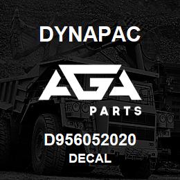 D956052020 Dynapac DECAL | AGA Parts