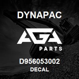 D956053002 Dynapac DECAL | AGA Parts