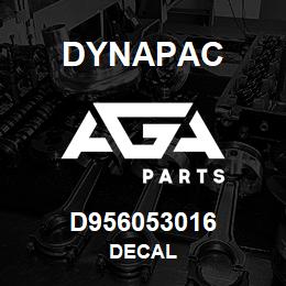 D956053016 Dynapac DECAL | AGA Parts