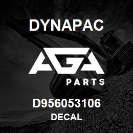 D956053106 Dynapac DECAL | AGA Parts