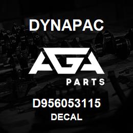 D956053115 Dynapac DECAL | AGA Parts