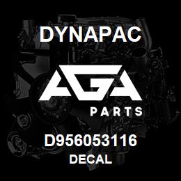 D956053116 Dynapac DECAL | AGA Parts