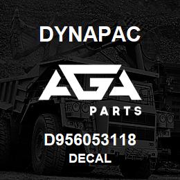 D956053118 Dynapac DECAL | AGA Parts