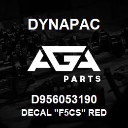 D956053190 Dynapac DECAL "F5CS" RED | AGA Parts