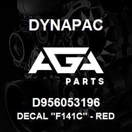 D956053196 Dynapac DECAL "F141C" - RED | AGA Parts