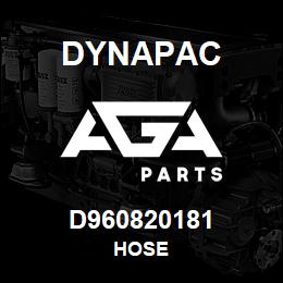 D960820181 Dynapac HOSE | AGA Parts