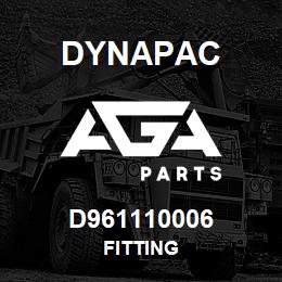 D961110006 Dynapac FITTING | AGA Parts