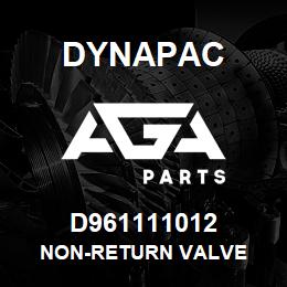 D961111012 Dynapac NON-RETURN VALVE | AGA Parts