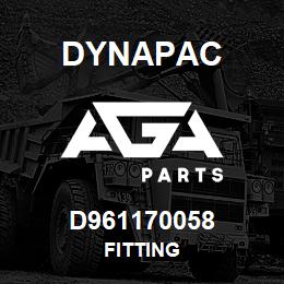 D961170058 Dynapac FITTING | AGA Parts