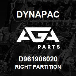 D961906020 Dynapac RIGHT PARTITION | AGA Parts