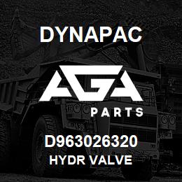 D963026320 Dynapac HYDR VALVE | AGA Parts