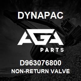 D963076800 Dynapac NON-RETURN VALVE | AGA Parts