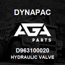 D963100020 Dynapac HYDRAULIC VALVE | AGA Parts