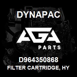 D964350868 Dynapac FILTER CARTRIDGE, HYDRAULIC | AGA Parts