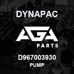 D967003930 Dynapac PUMP | AGA Parts