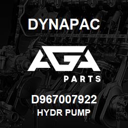 D967007922 Dynapac HYDR PUMP | AGA Parts