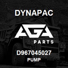 D967045027 Dynapac PUMP | AGA Parts