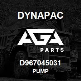 D967045031 Dynapac PUMP | AGA Parts