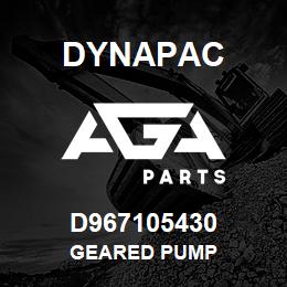 D967105430 Dynapac GEARED PUMP | AGA Parts