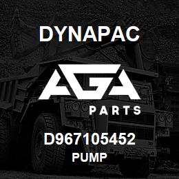 D967105452 Dynapac PUMP | AGA Parts