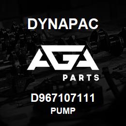 D967107111 Dynapac PUMP | AGA Parts