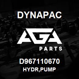 D967110670 Dynapac HYDR,PUMP | AGA Parts