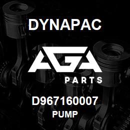 D967160007 Dynapac PUMP | AGA Parts