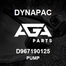 D967190125 Dynapac PUMP | AGA Parts