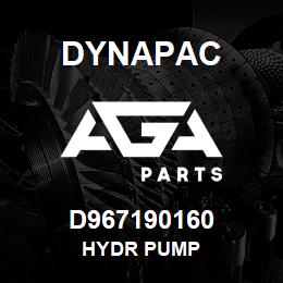 D967190160 Dynapac HYDR PUMP | AGA Parts