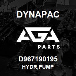 D967190195 Dynapac HYDR,PUMP | AGA Parts