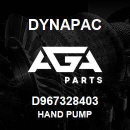 D967328403 Dynapac HAND PUMP | AGA Parts