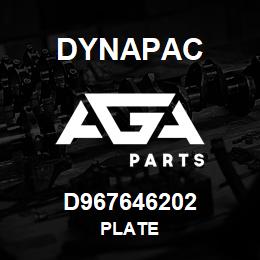 D967646202 Dynapac PLATE | AGA Parts