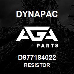 D977184022 Dynapac RESISTOR | AGA Parts