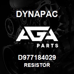 D977184029 Dynapac RESISTOR | AGA Parts