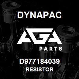 D977184039 Dynapac RESISTOR | AGA Parts