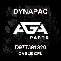 D977381820 Dynapac CABLE CPL | AGA Parts