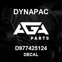 D977425124 Dynapac DECAL | AGA Parts