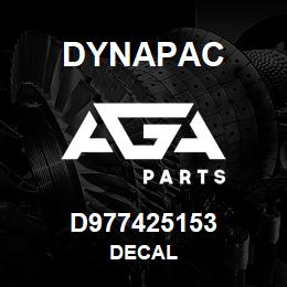 D977425153 Dynapac DECAL | AGA Parts