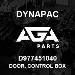 D977451040 Dynapac DOOR, CONTROL BOX | AGA Parts