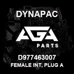 D977463007 Dynapac FEMALE INT, PLUG A | AGA Parts