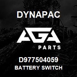 D977504059 Dynapac BATTERY SWITCH | AGA Parts